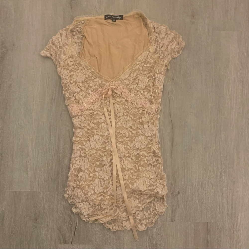vintage cream lace top